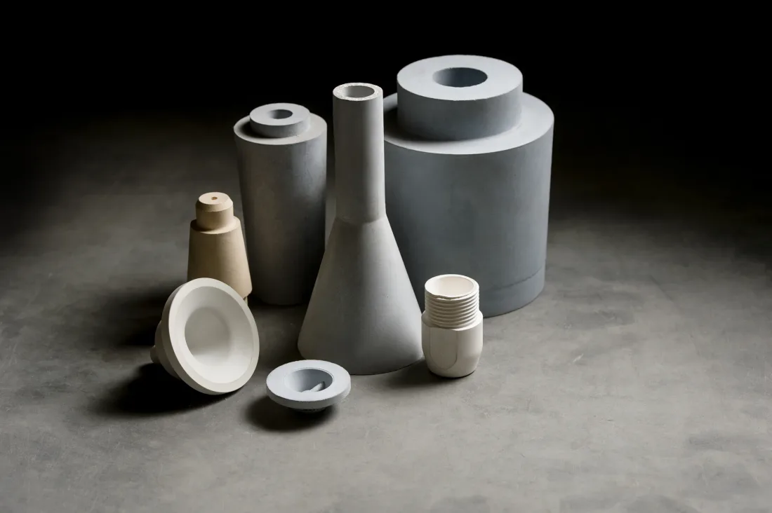 Ceramic nozzles, down spouts and pour spouts