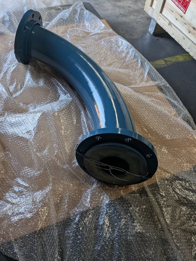Long radius ceramic lined bend wrapped for shipping