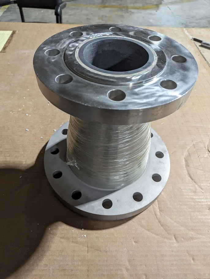 Flanged ceramic lined spool, side view