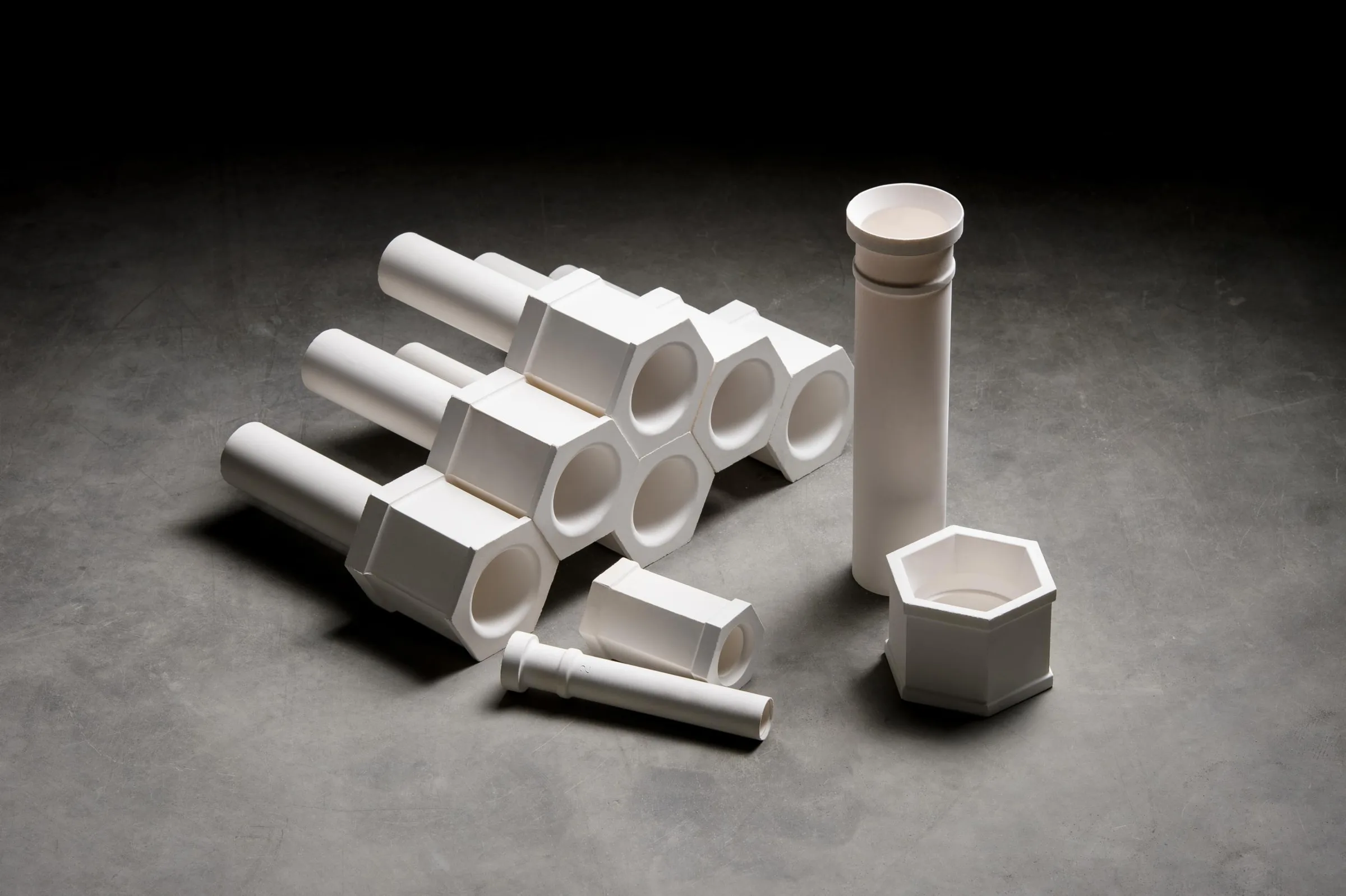 Hex head ceramic ferrules and tube shapes