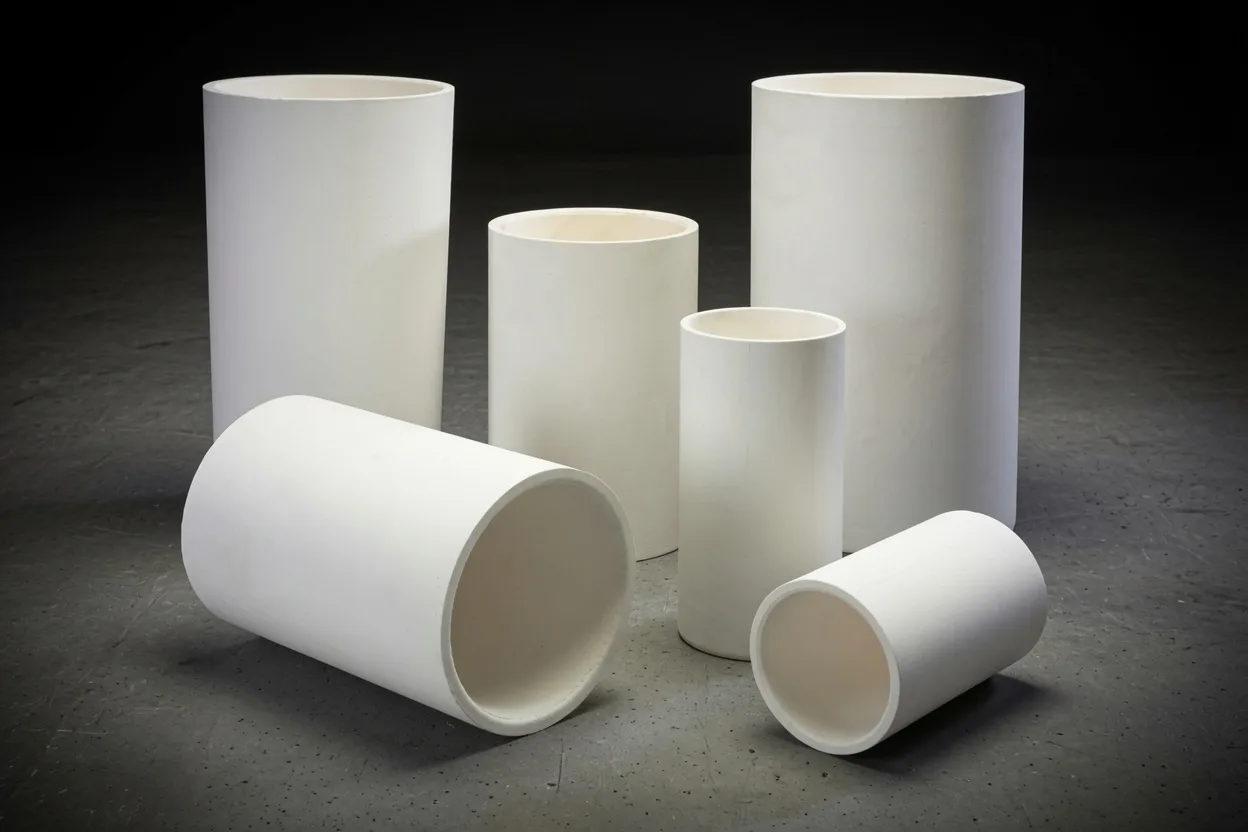White high alumina crucibles