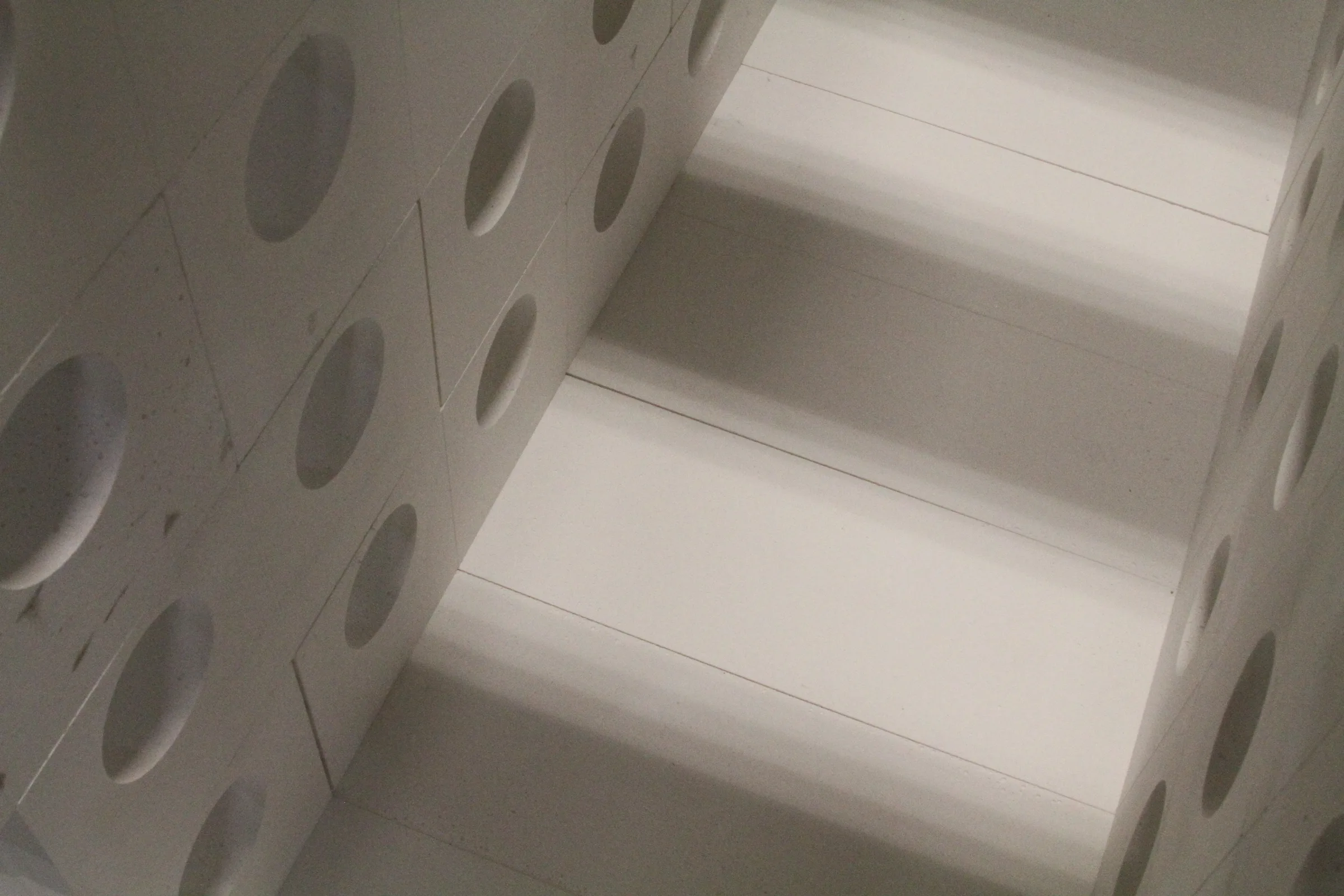 View along the top of a precast tunnel wall