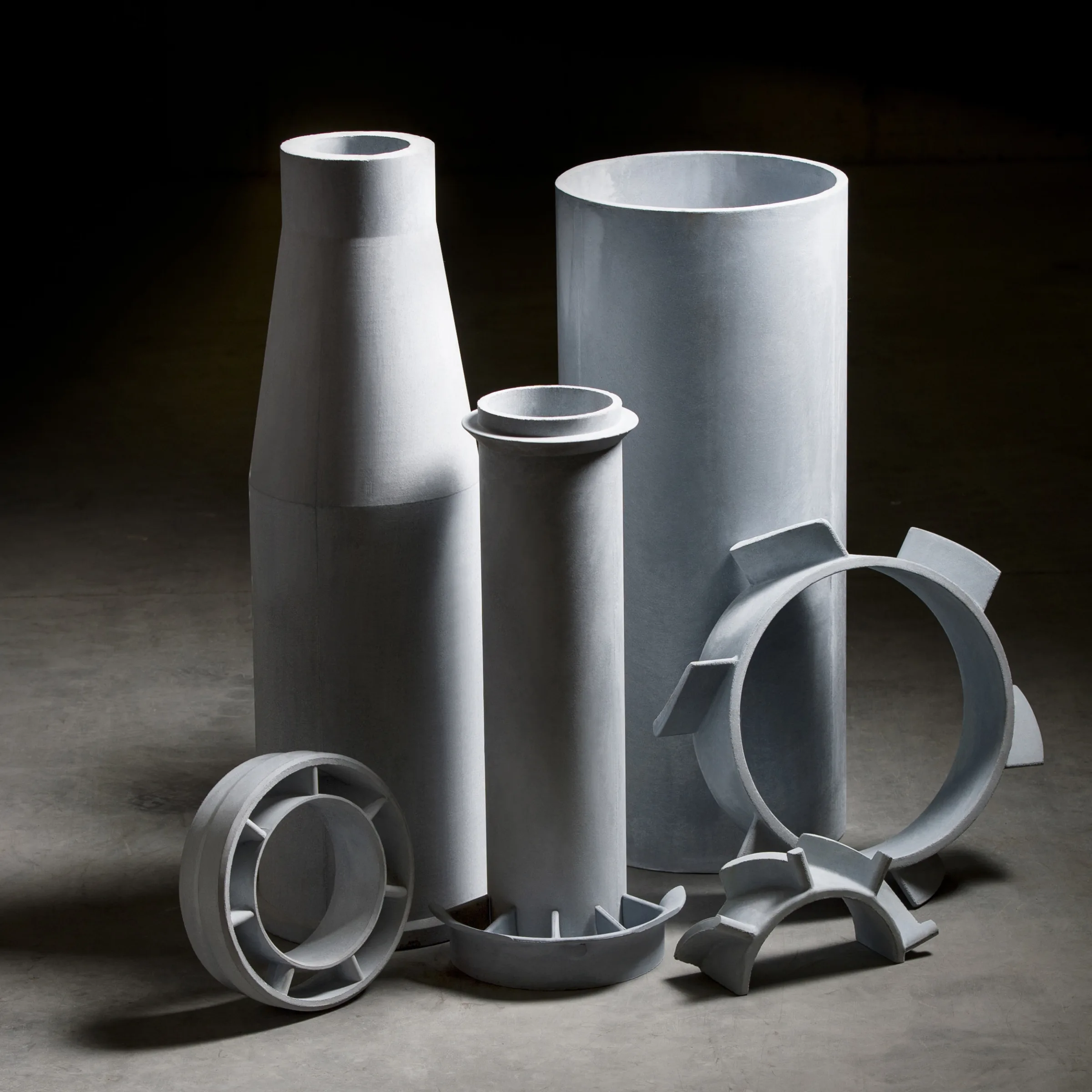 Mechanical dust collector components in ceramic