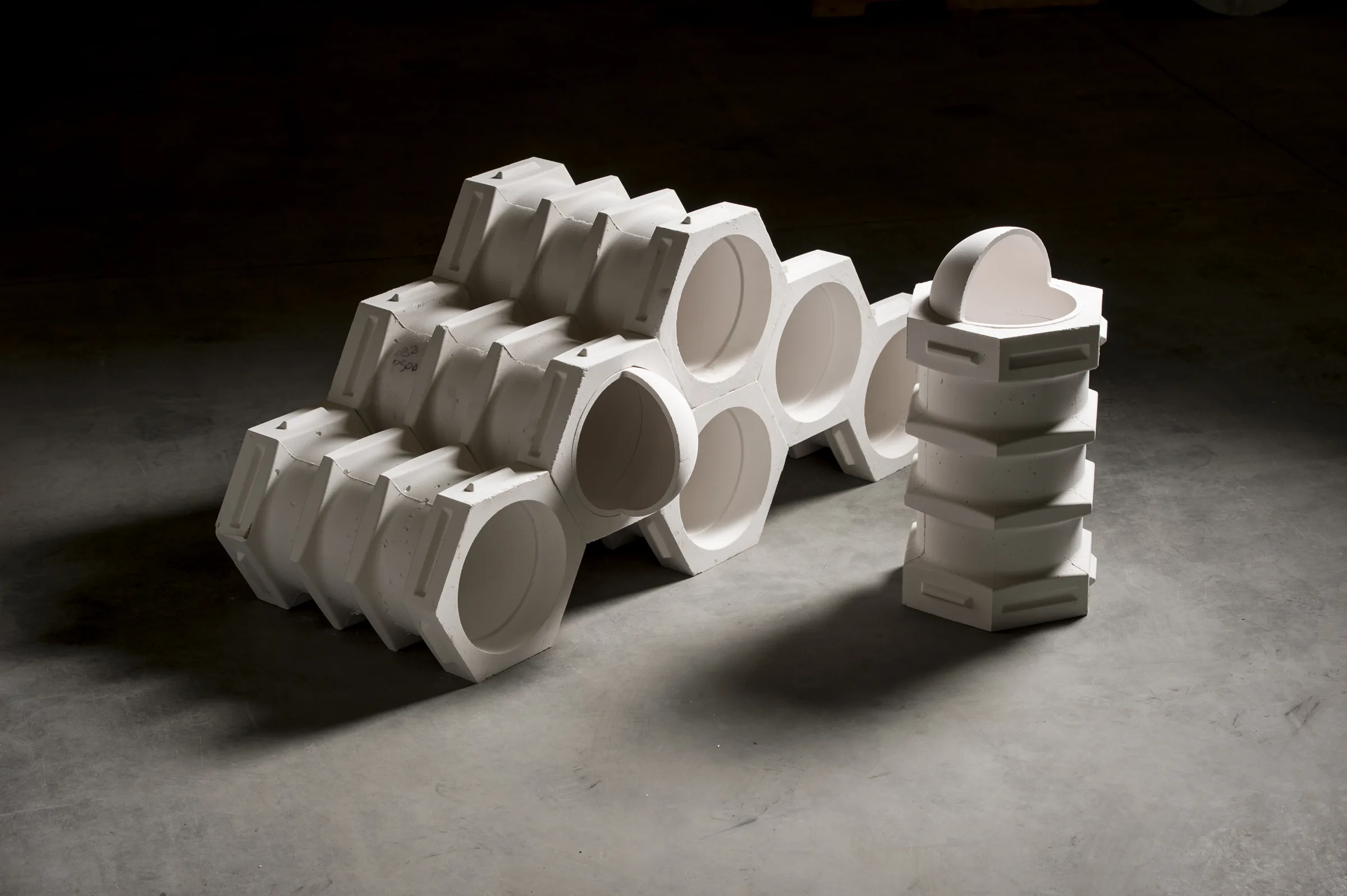Checkerwall blocks with angled openings