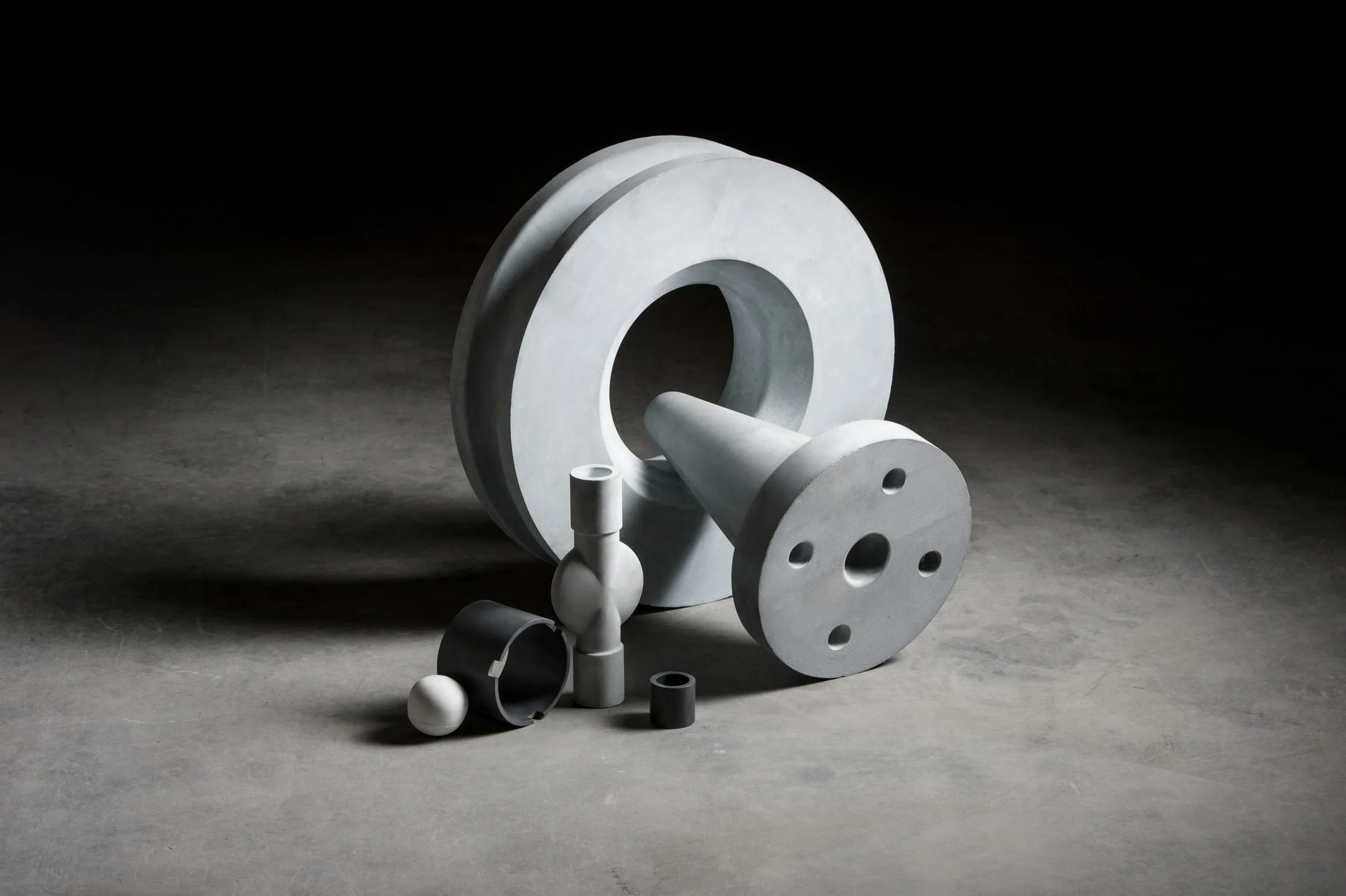 Abrasion resistant ceramic valve components